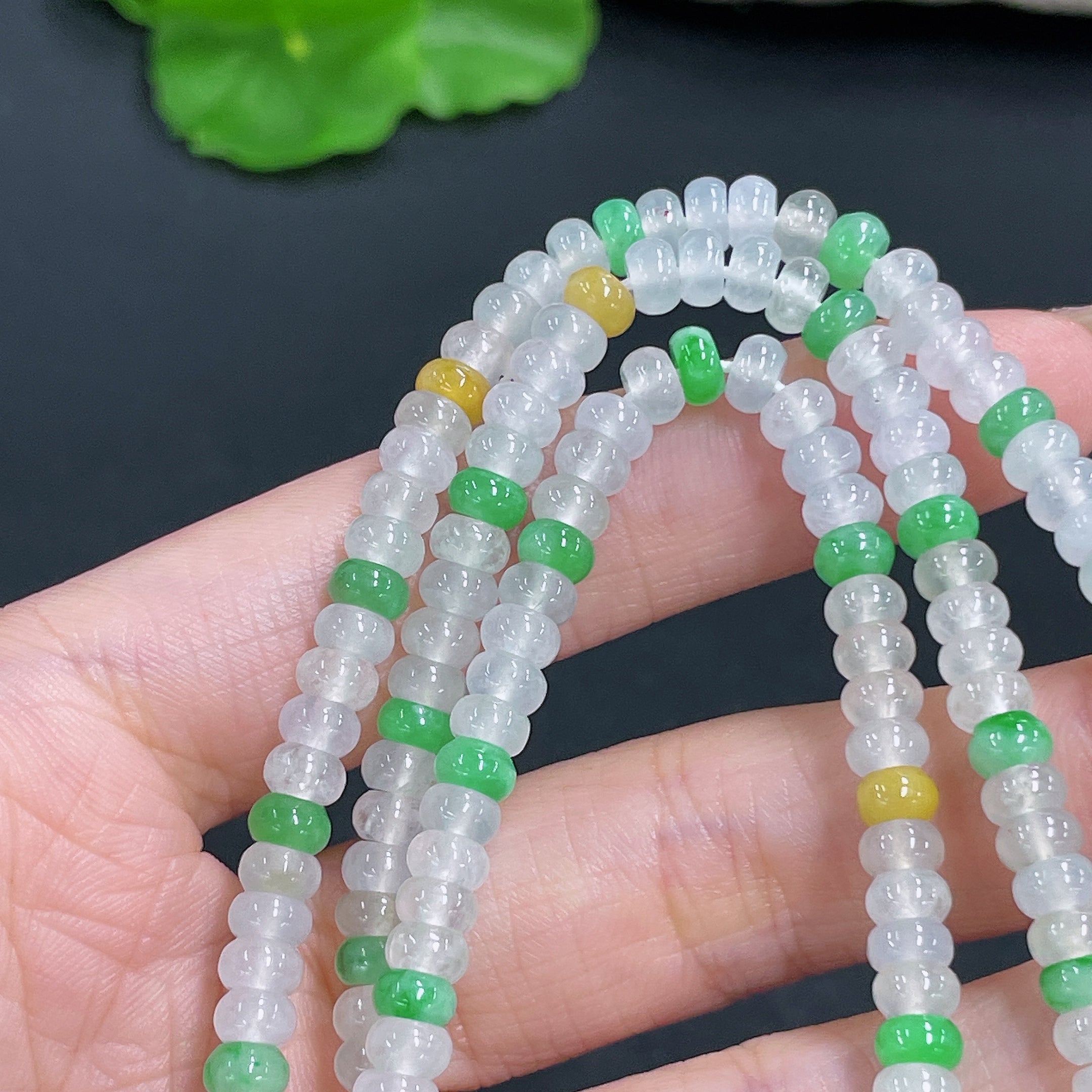 Jadeite Bead Necklace Total Weight Approx. 38.47g Size About 4.9mm