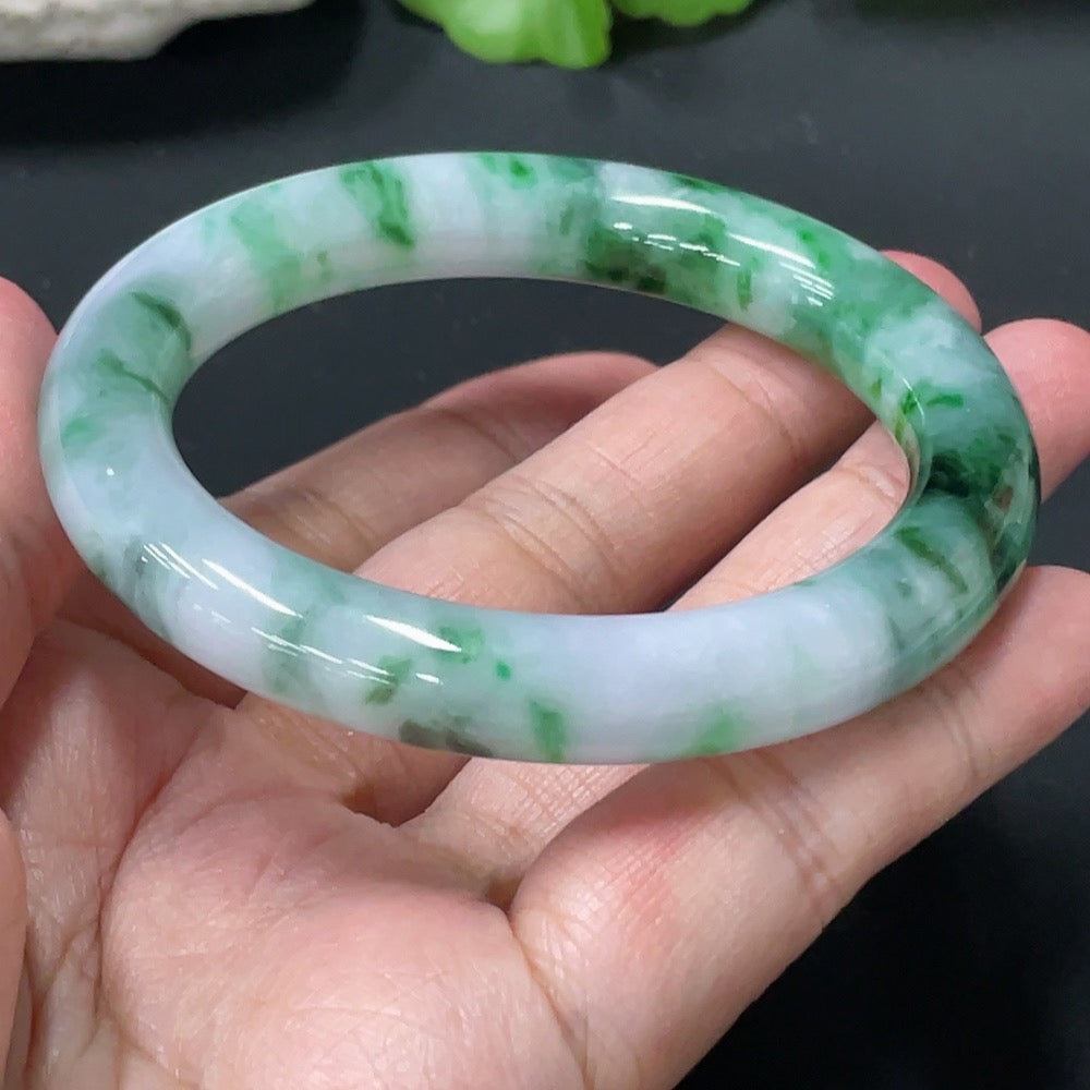 Jadeite Round Bangle Size 53.8 Total Weight Approx.50.58g with Other Mineral Components
