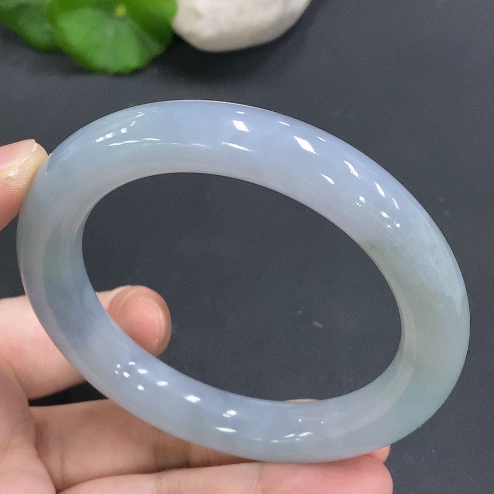 JadeiteRound Bangle Bracelet, Size 59, Total Weight 75.791g