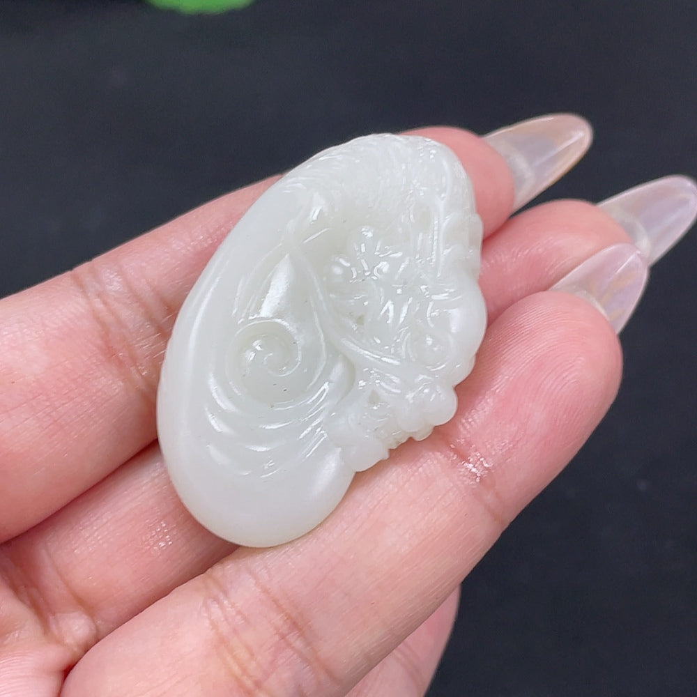 Hetian Jade Pendant Auspicious Beast Total Weight Approx. 20.9g