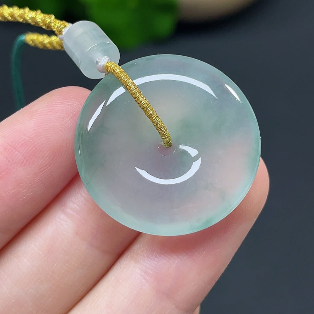 Jadeite Safety Buckle Pendant with Cord
