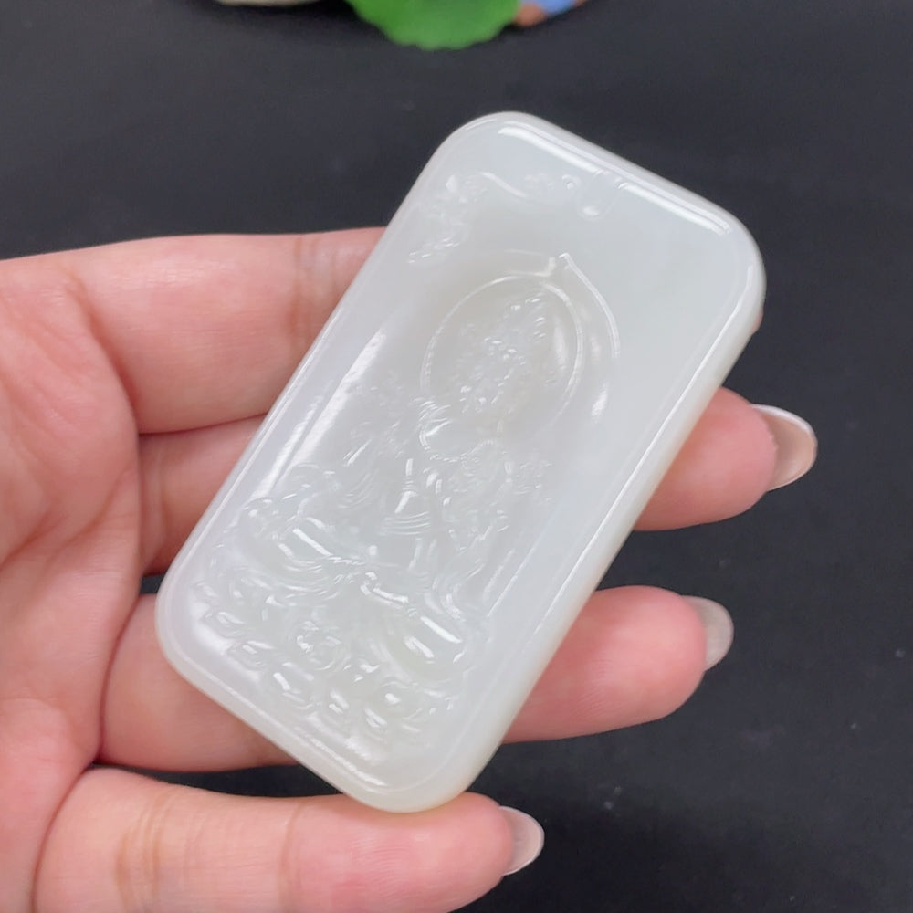 Hetian Jade Pendant Guanyin Total Weight Approx. 64.5g