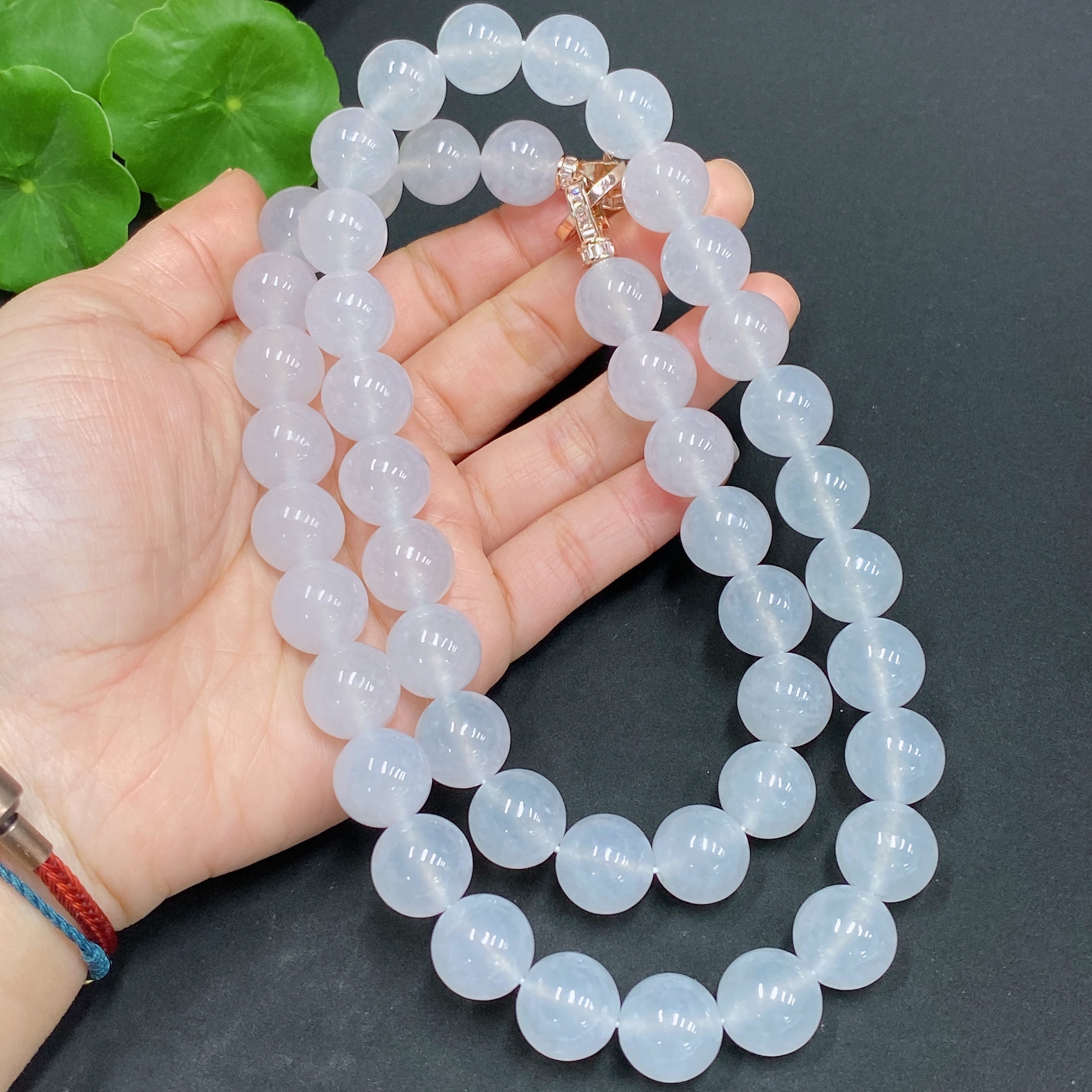 Jadeite Bead Necklace Approx. 12.5mm Non-gold Inlaid Total Weight Approx. 173.2g [Total Value: $25,988 USD]