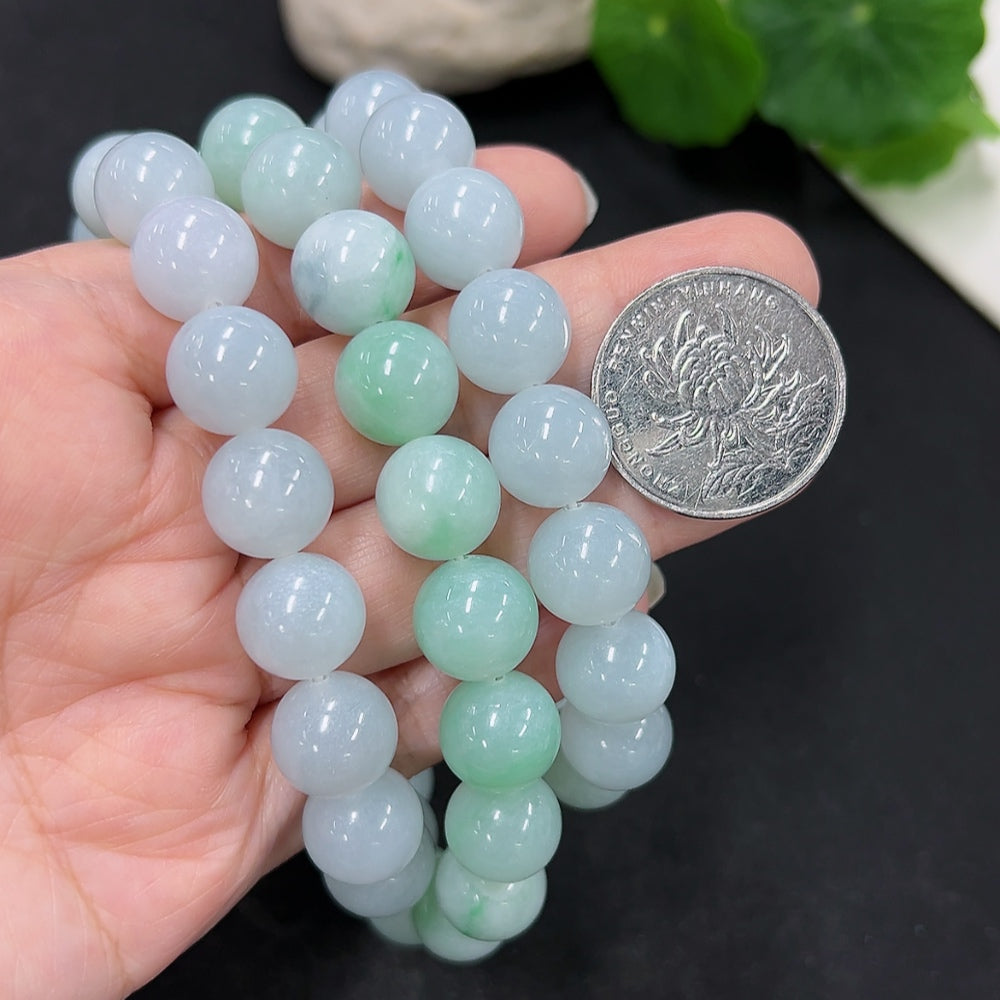 Jadeite Beaded Necklace Approx. 12mm Total Weight Approx. 172.8g (Non-gold Inlaid)