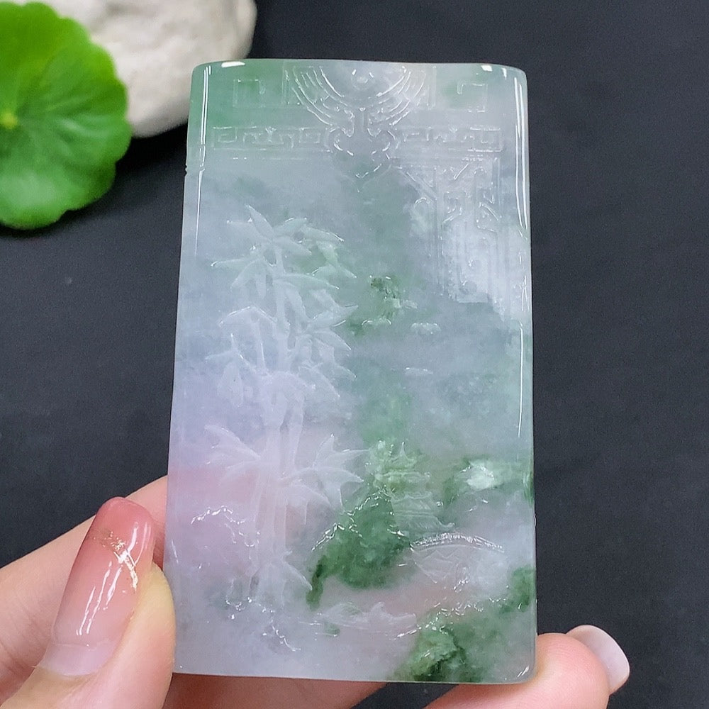 Jadeite Ascending Success Pendant, Total Weight Approx. 55.1g