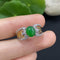 Jadeite Inlaid Ring 18k with Diamond Accents (Minimum Only) Size 13 Total Weight Approx. 3.04g
