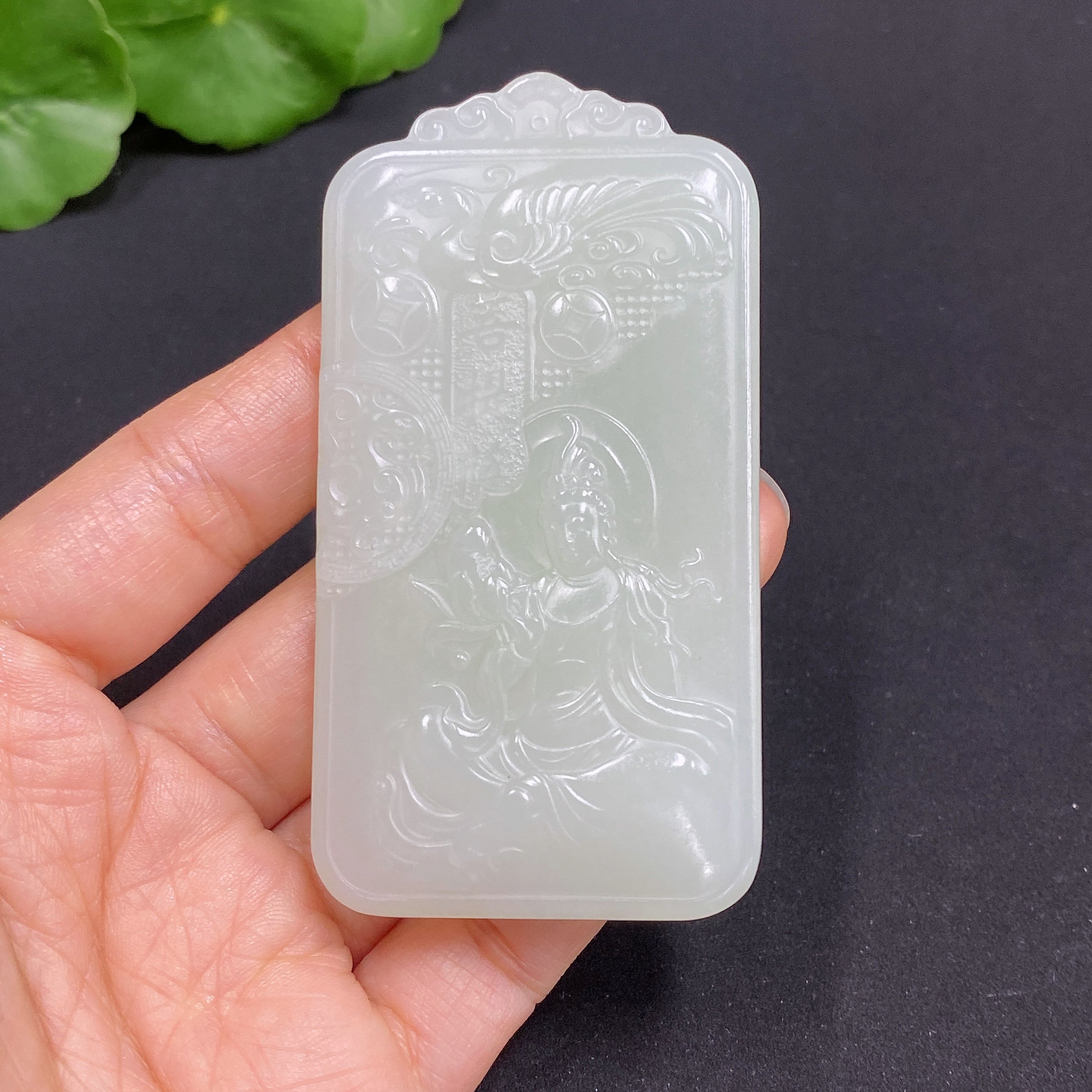 Hetian Jade Pendant Guanyin Total Weight About 67.5g