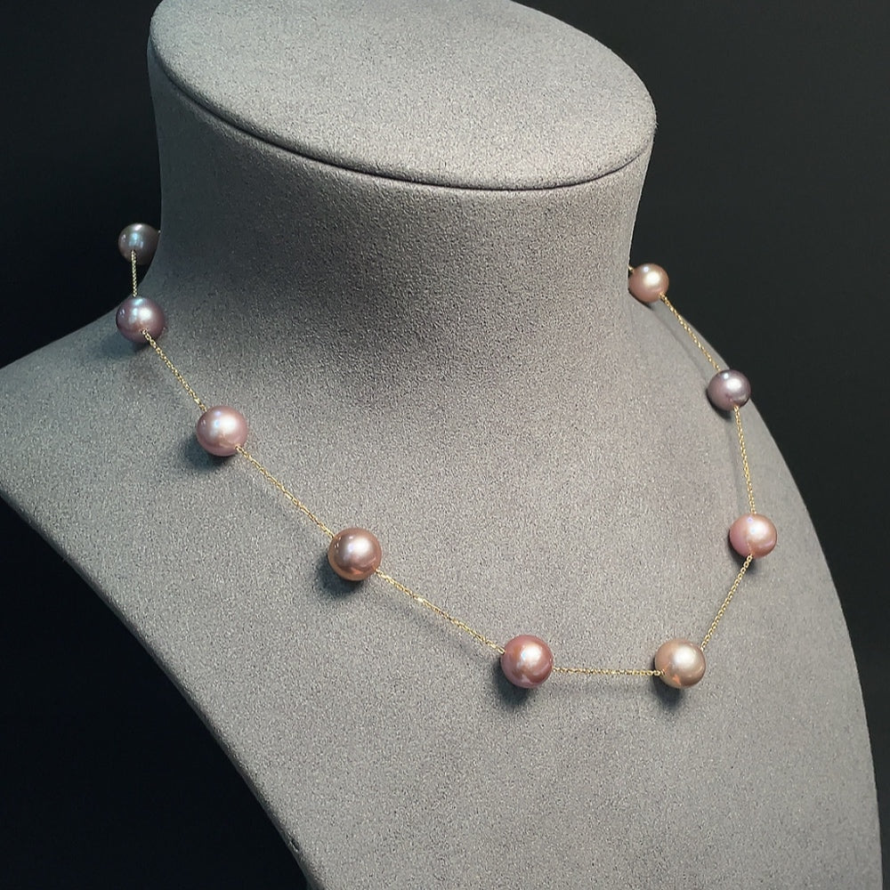18k Pearl Bead Necklace, Total Weight Approx. 15.25g, Size About 9.8m