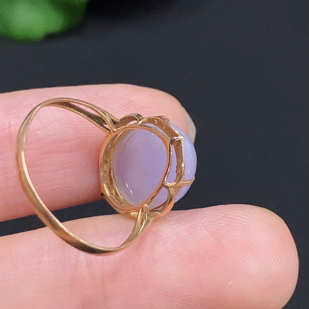 Jadeite Cabochon Ring 18k Gold Total Weight Approx. 2.22g Size 12 No Diamond