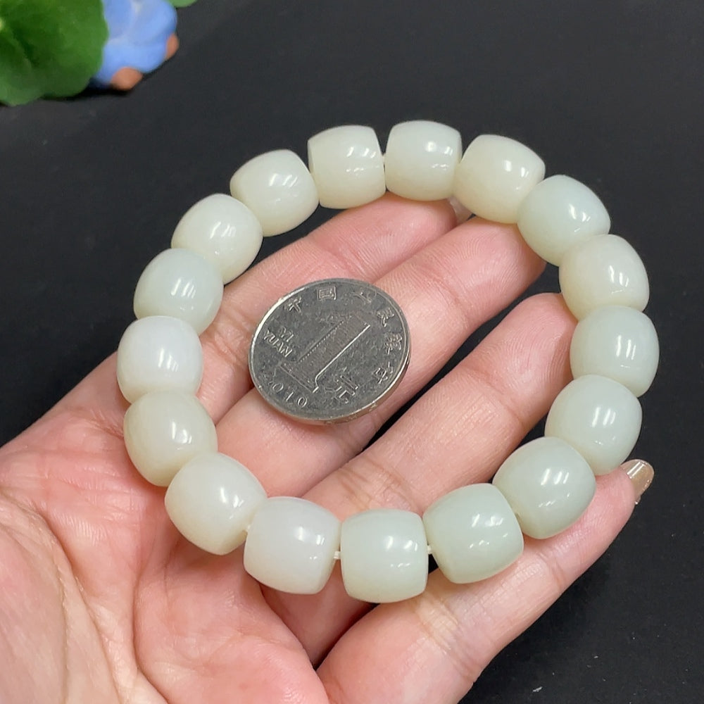 Hetian Jade Bracelet, Approx. 12.5 mm, Total Weight Approx. 62.9g
