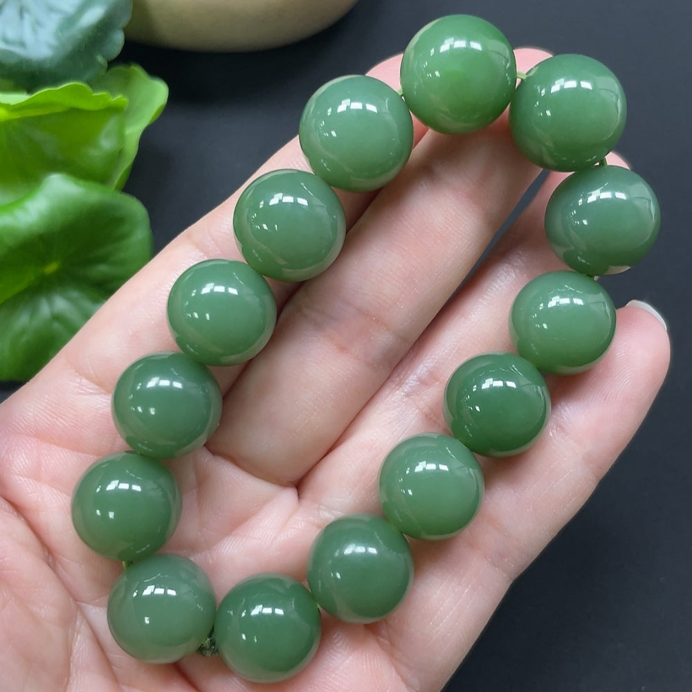 Green Hetian Jade Bracelet