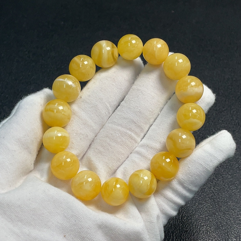 Amber Beeswax Bracelet Total Weight Approx. 21.72g Size About 12.7mm