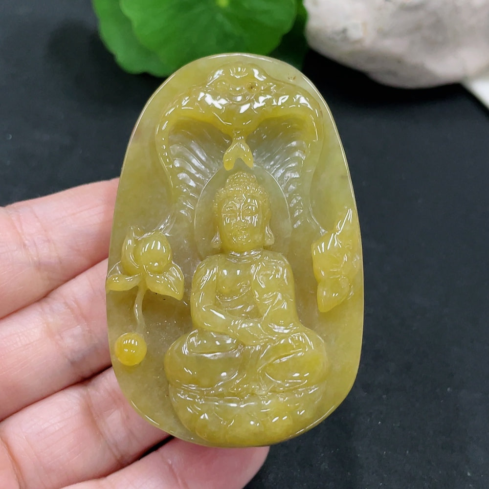 Jadeite Amitabha Buddha Pendant Total Weight Approx. 47.7g