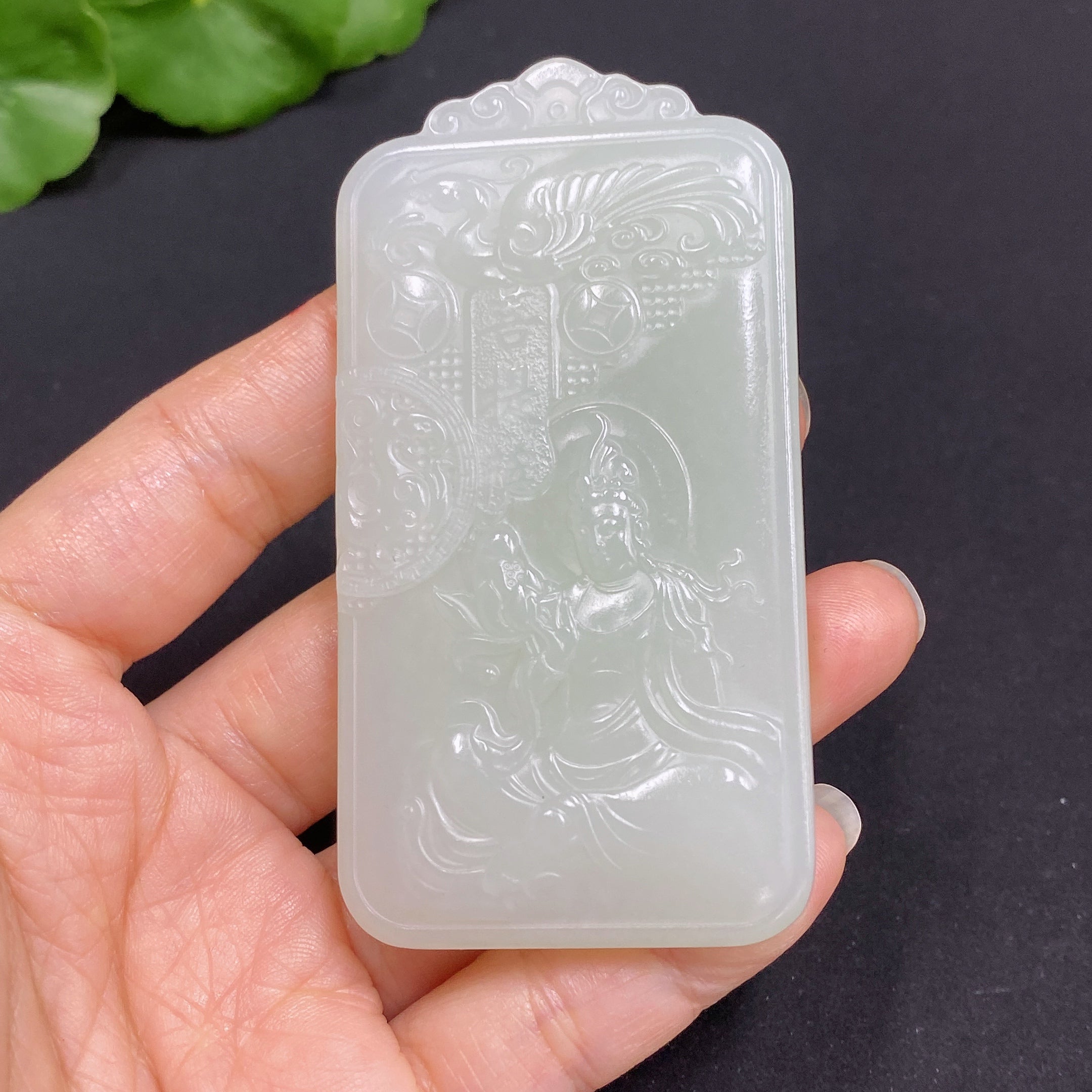 Hetian Jade Pendant Guanyin Total Weight About 67.5g