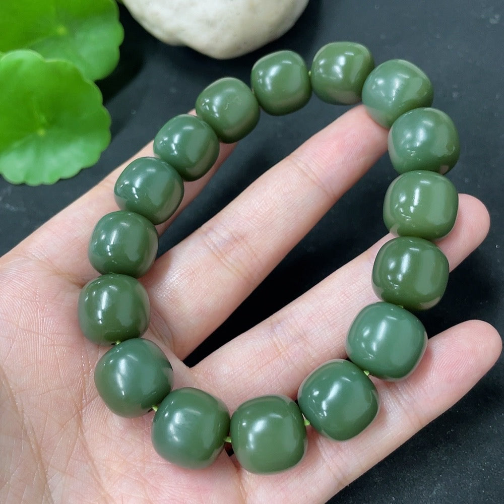 Hetian Jade Bracelet, approx. 13.5mm, total weight approx. 72.6g