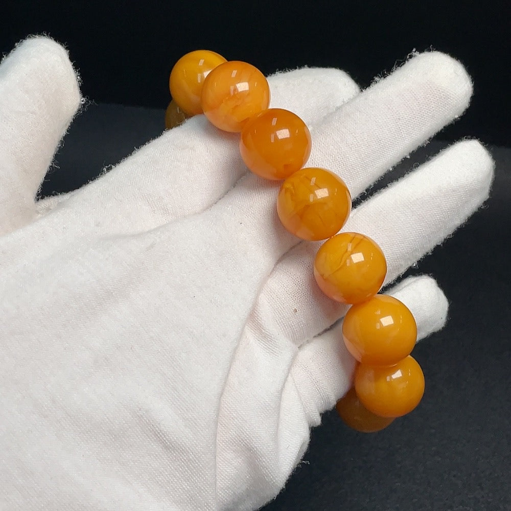 Amber Beeswax Bracelet Total Weight Approx. 30.46g Size About 15.8mm