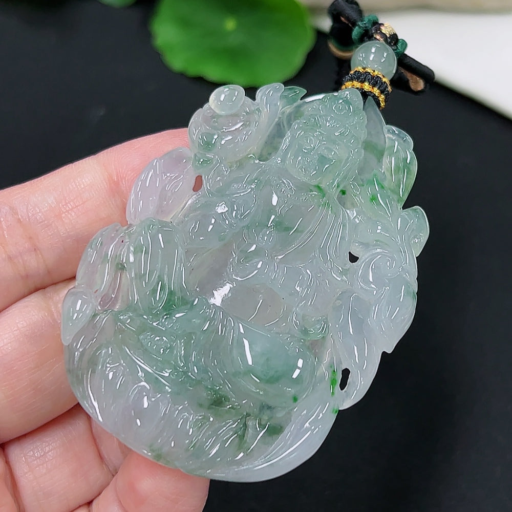 Jadeite Guanyin Pendant (including rope weight)