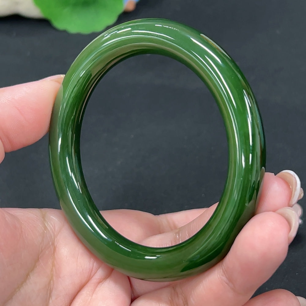Hetian Jade Round Bangle Size 56.1 Total Weight Approx. 46.7g