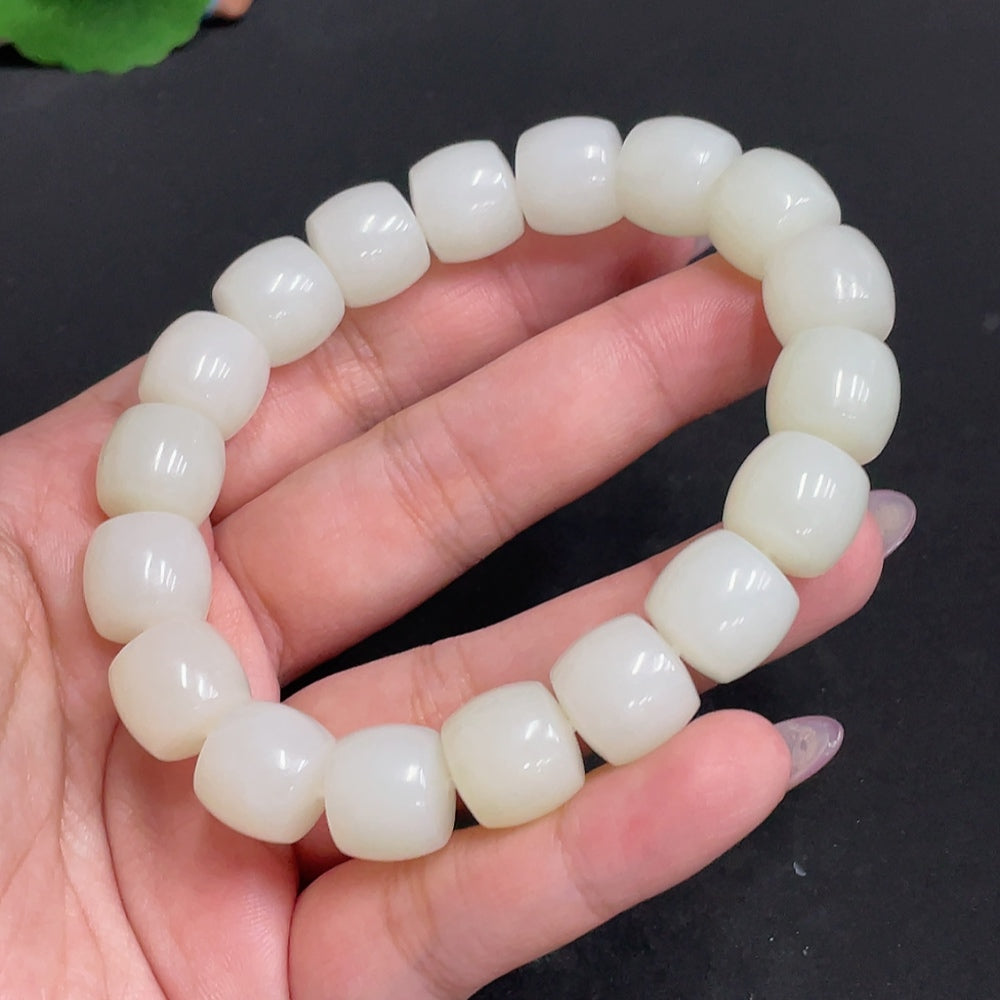 Hetian Jade Bracelet, Size Approx. 12.9mm, Total Weight Approx. 65g
