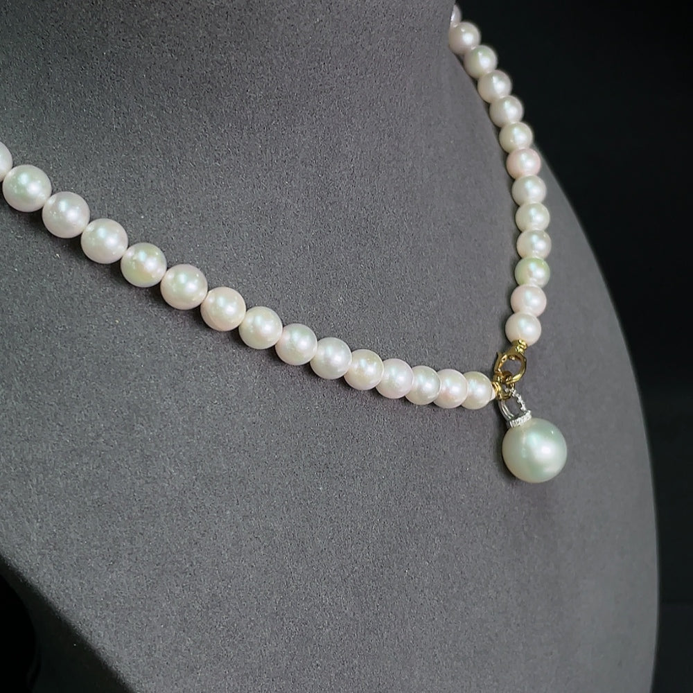 Seawater Pearl Strand 18k Gold Size 6.5-11.2mm Approx. Total Weight About 30.34g