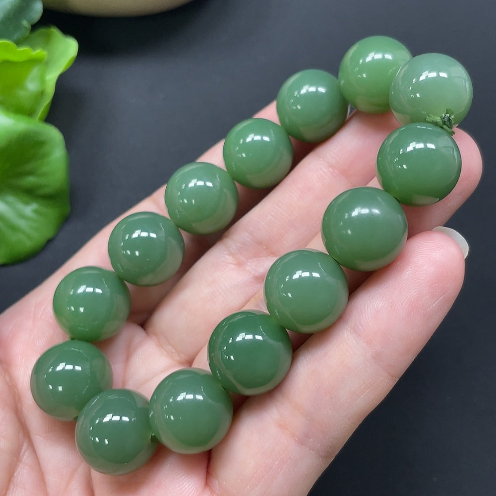 Green Hetian Jade Bracelet