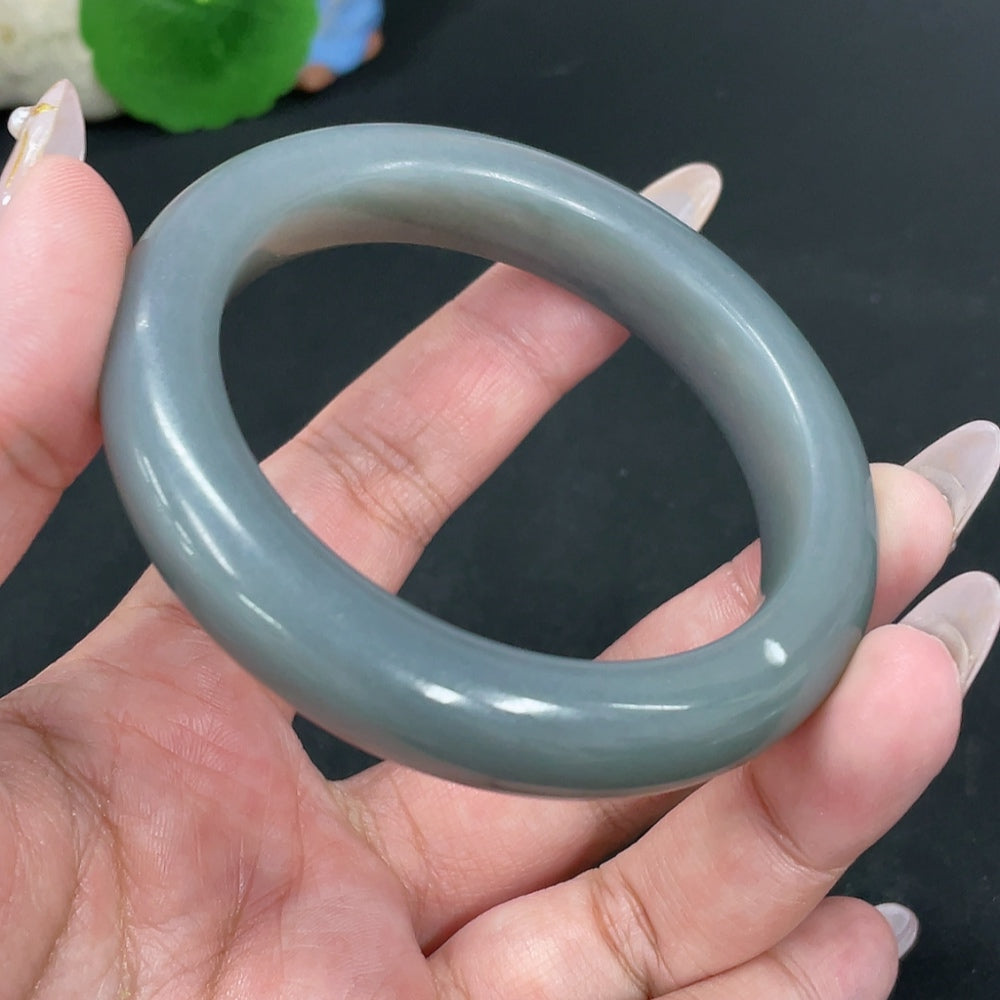 Hetian Jade Round Bracelet Size 57.4 Total Weight Approx.60g