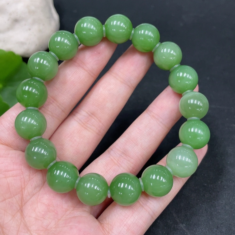 Hetian Jade Bracelet, about 11.6mm, Total Weight about 45.8g