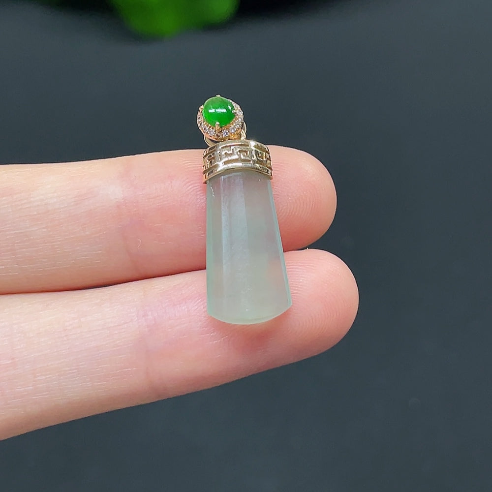 Jadeite Plain Pendant with 18k Diamond Accents