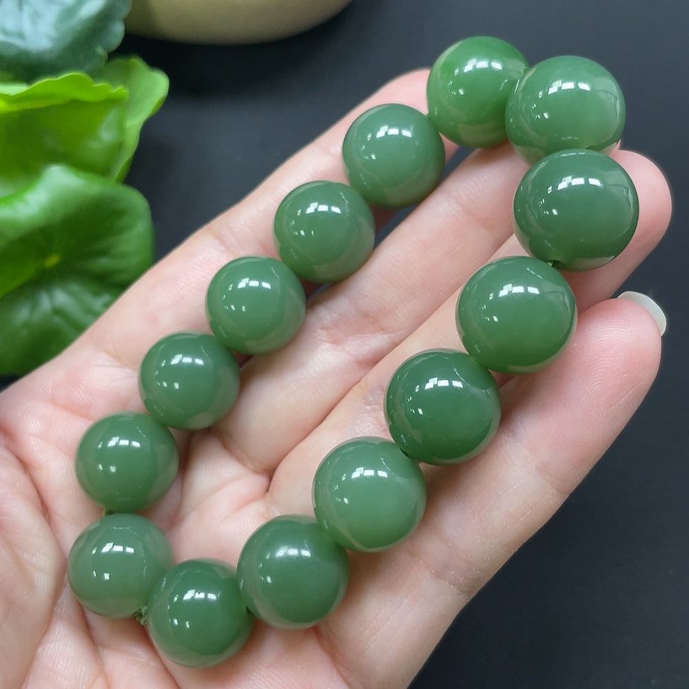 Green Hetian Jade Bracelet