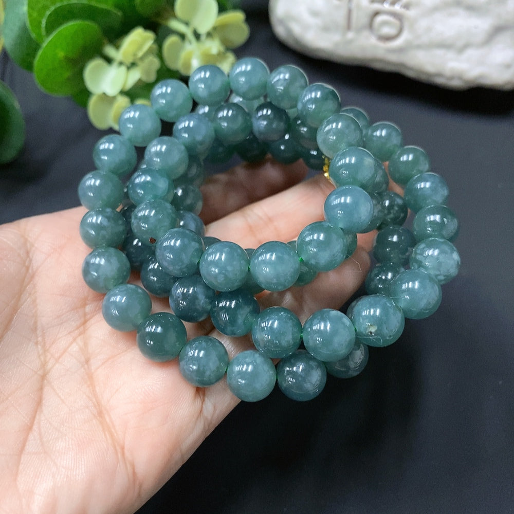 Jadeite bead necklace approx. 9.6mm (accessory without gold)