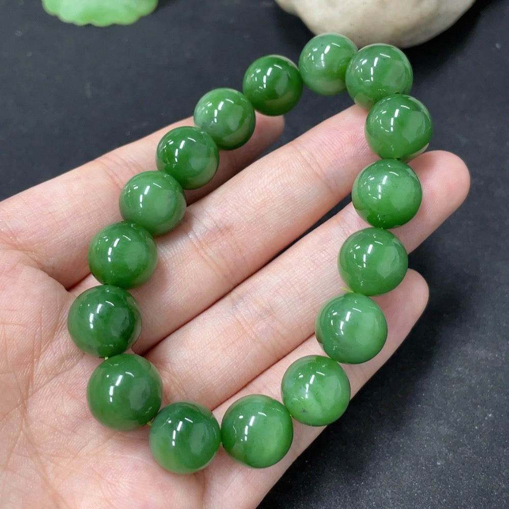 Hetian Jade Jasper Bracelet, Approx. 11.8mm