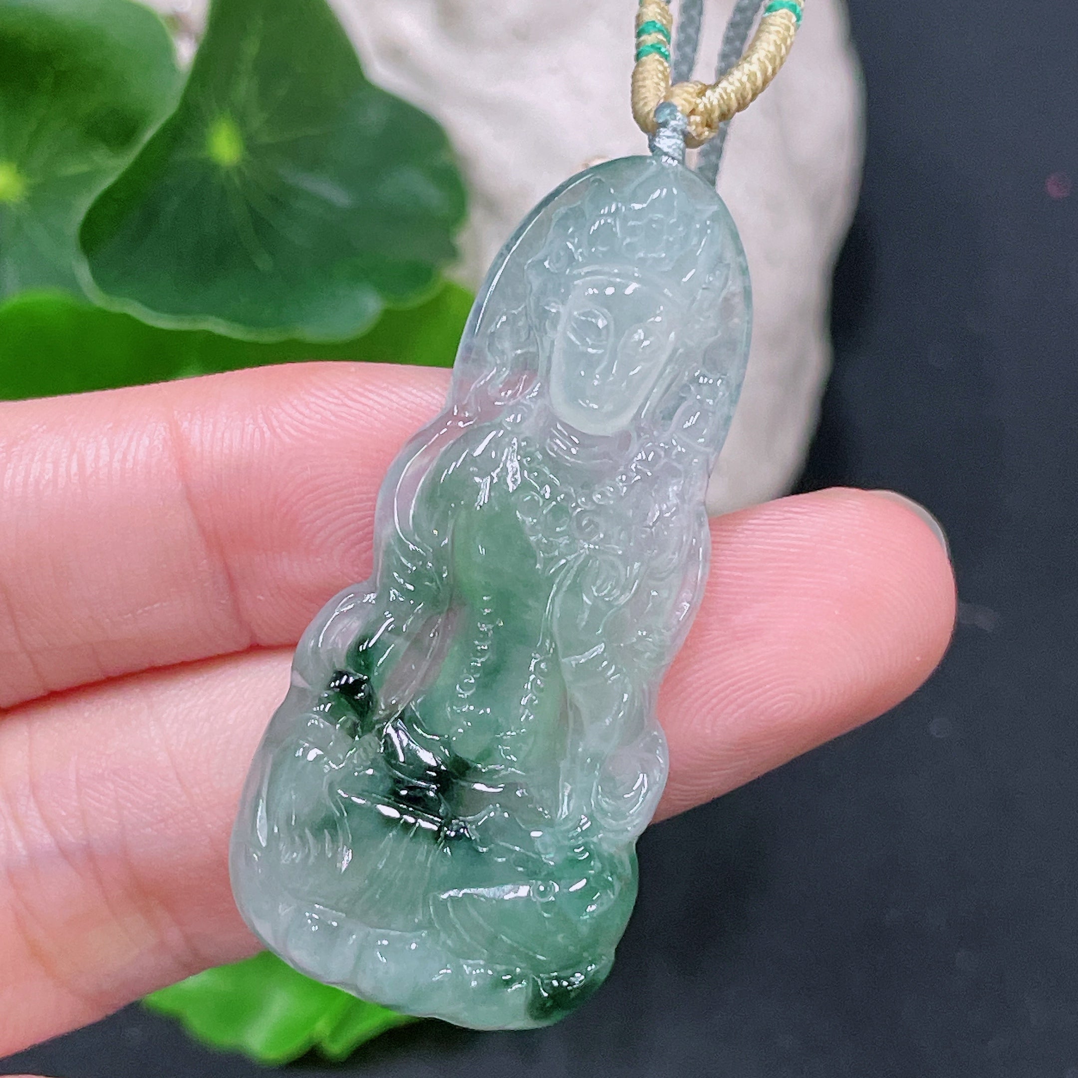 Jadeite Pendant Tara Total Weight Including Rope 8.72g