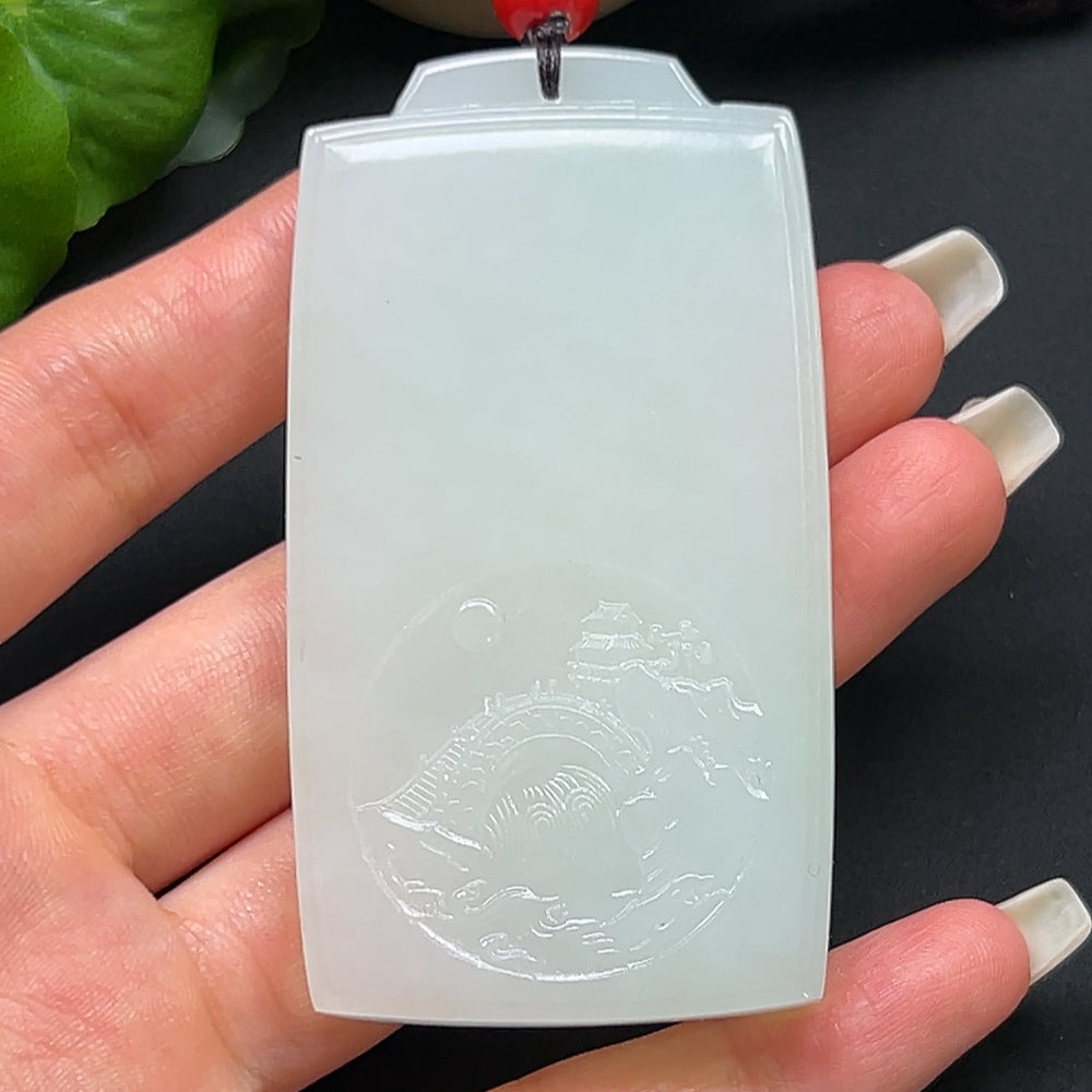 Hetian Jade Plain Pendant Total Weight Approx. 82.86g with Rope