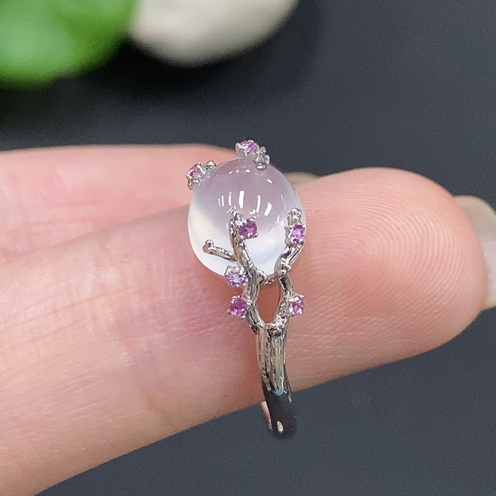 Jadeite Cabochon Ring 18k Gold Total Weight 1.95g Size 12