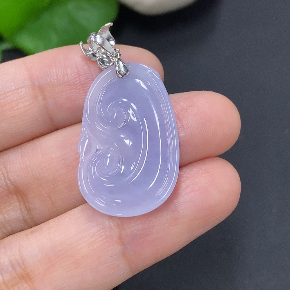 Jadeite Ruyi Pendant with Clasp, Approximately | Huiliu Certified