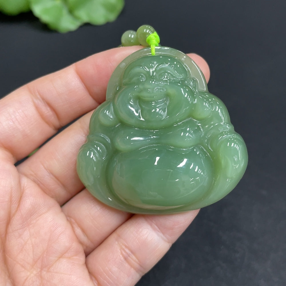 Hetian Jade Pendant  Buddha  Total weight (including chain): 72.7g
