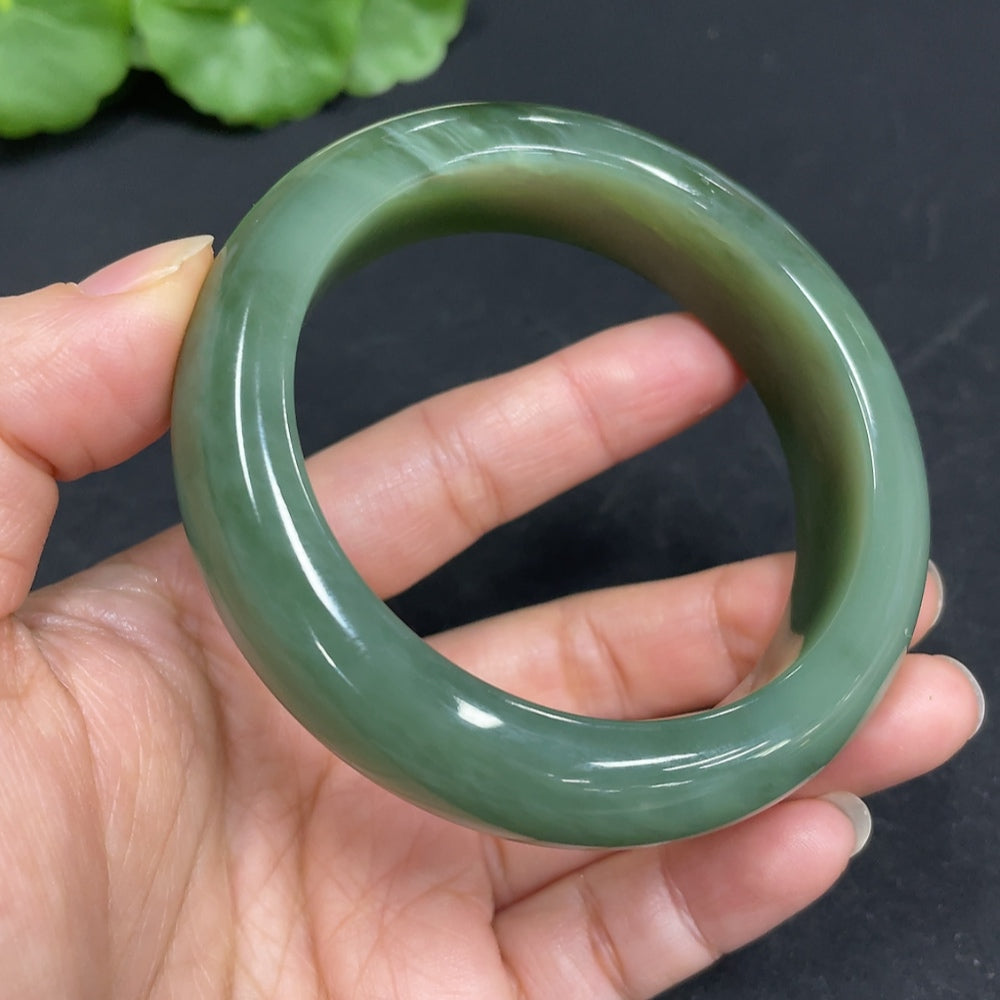 Hetian Jade Round Bracelet Size 56 Total Weight Approx. 78.8g