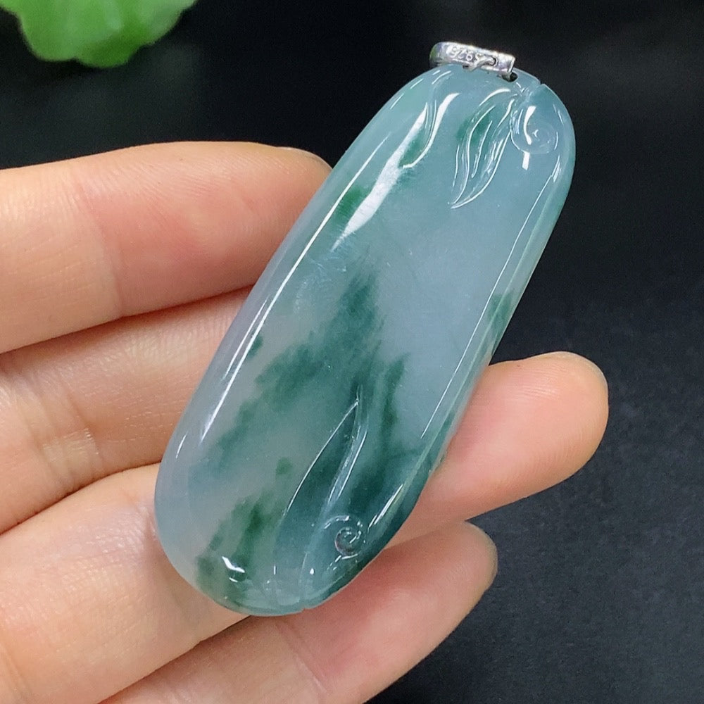 Jadeite Guanyin Pendant Total Weight Approx. 24.11g Non-Gold Fastener
