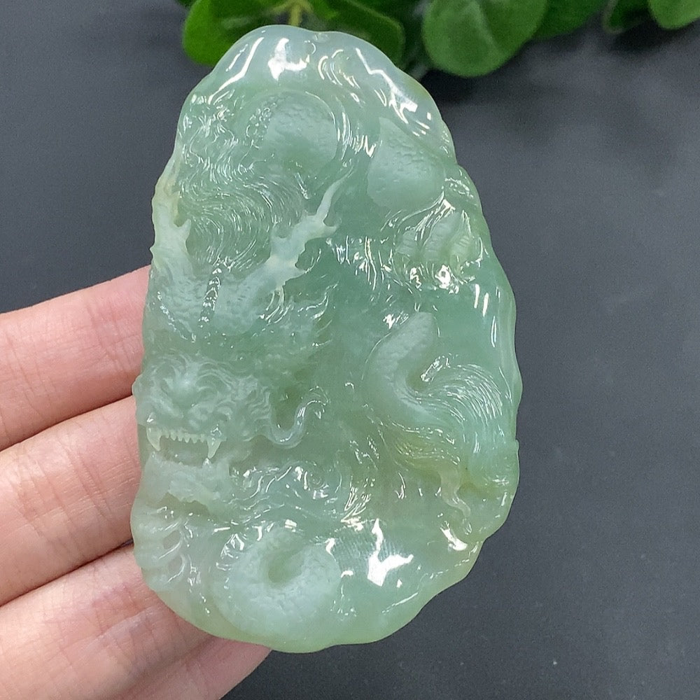 JadeiteDragon Traversing the World Pendant