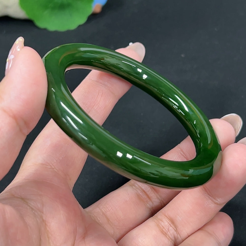 Hetian Jade Round Bangle Size 56.1 Total Weight Approx. 46.7g