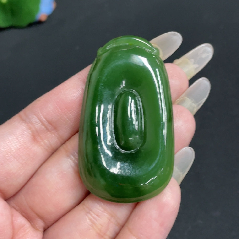 Hetian Jade Pendant, Blessing Shell, Total Weight: About 22.2g