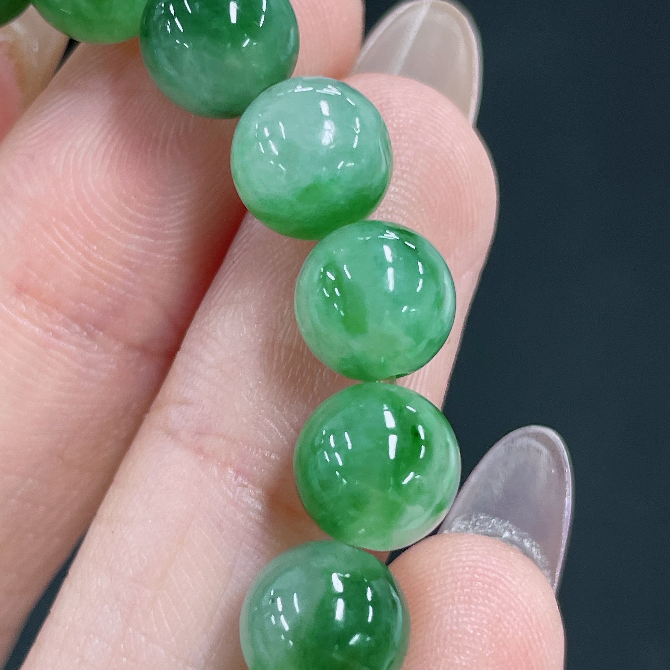Jadeite Bracelet Approx.7.8mm Total Weight Approx.19.23g With Other Mineral Components