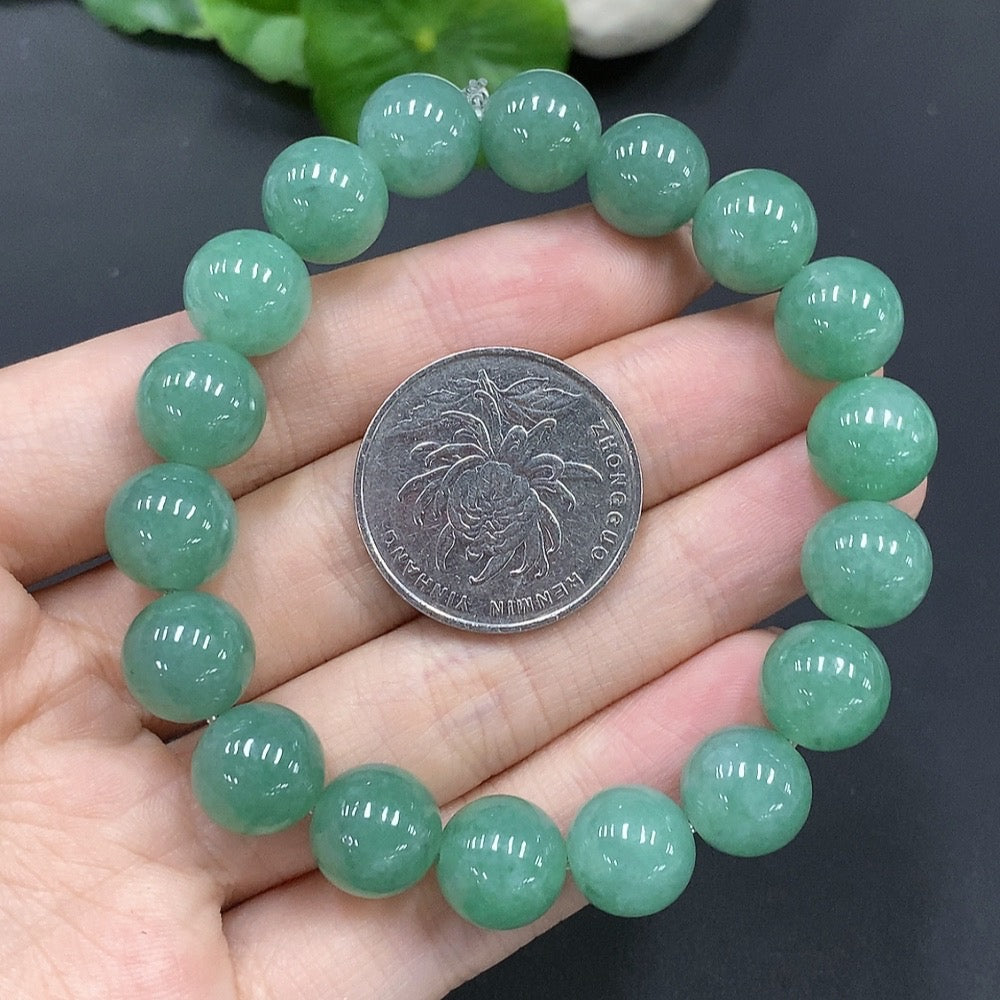 Jadeite Bead Necklace Approx. 10.8mm