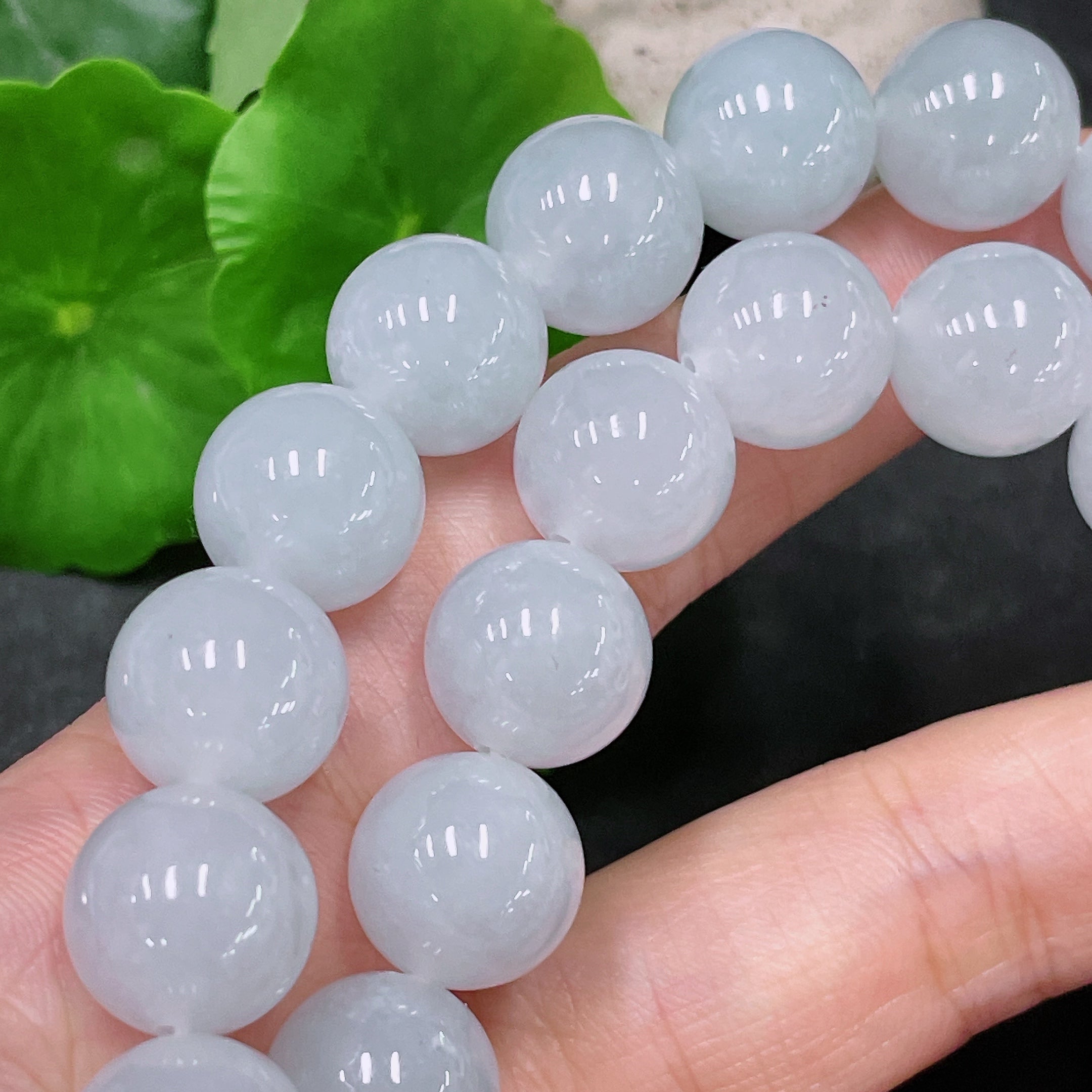 Jadeite Bead Necklace Non-Gold Total Weight Approx. 139.42g Size About 12.7mm