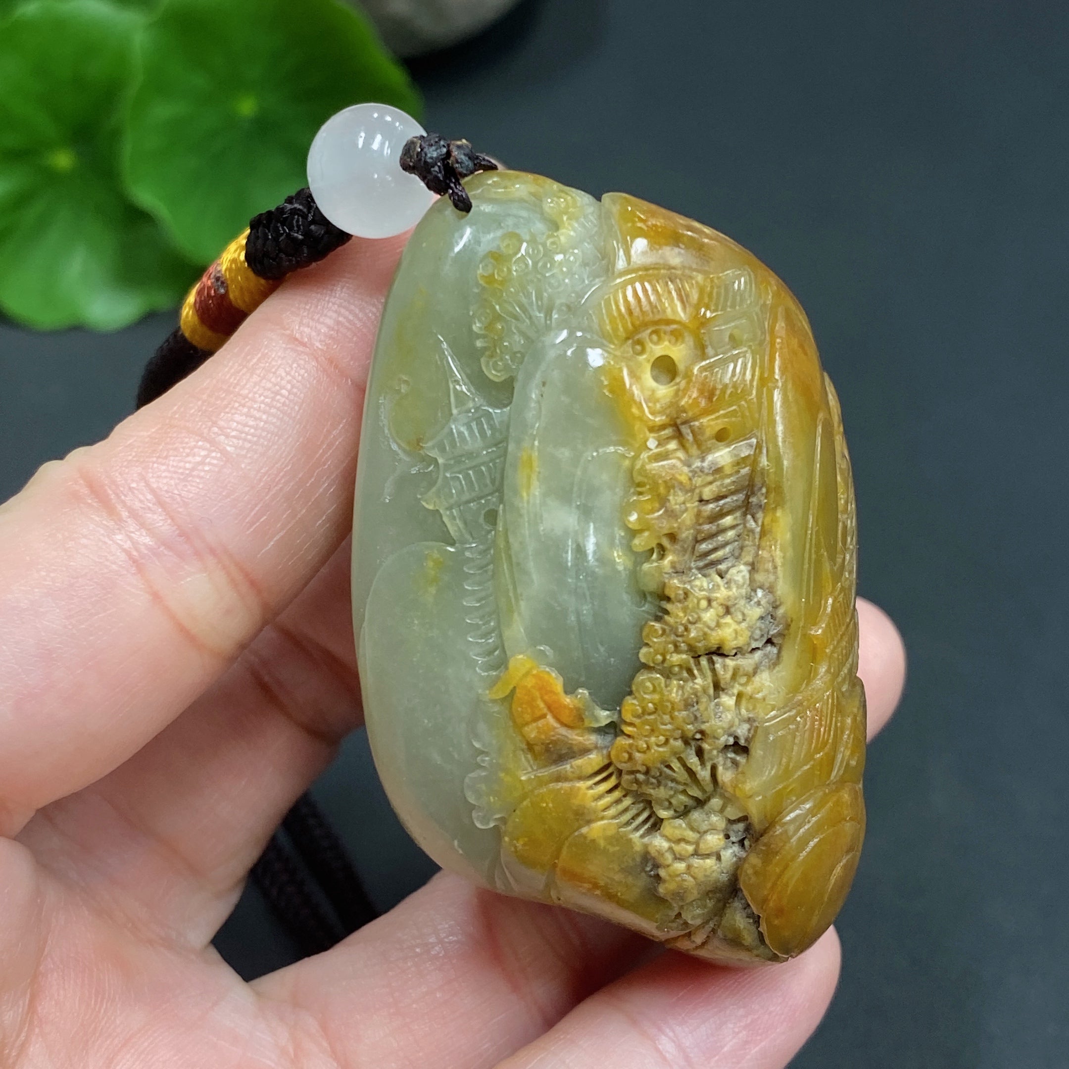 Hetian Jade Seed Material Handheld Piece - Landscape