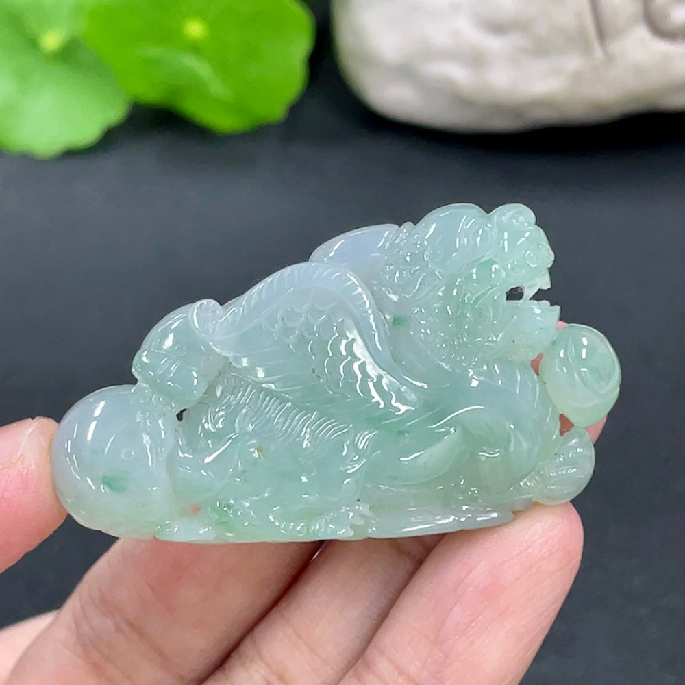 Jadeite Flying Pi Xiu Pendant Total Weight Approx. 21.8g