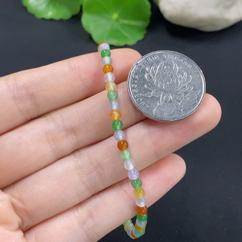 Jadeite Bracelet Red and Yellow Color Origin Undetermined