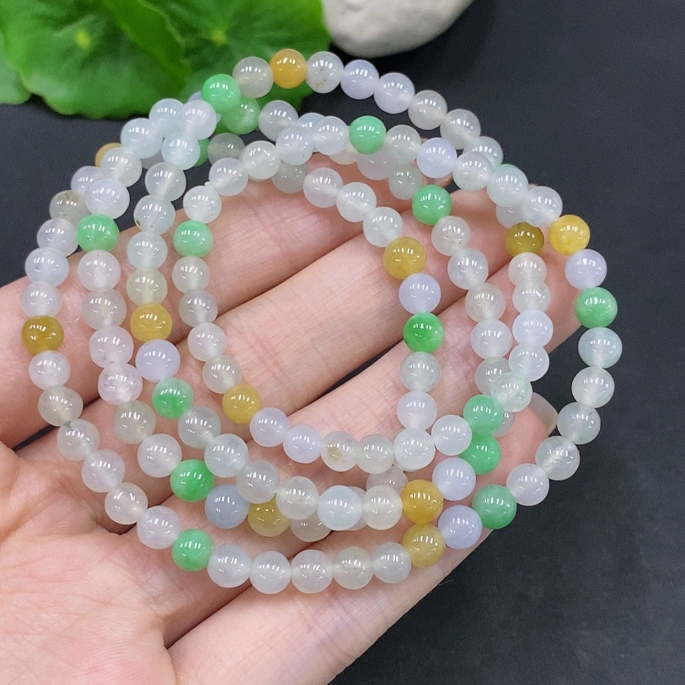 Jadeite Bead Necklace Total Weight Approx. 32g Size About 5.1mm Color Origin Undetermined