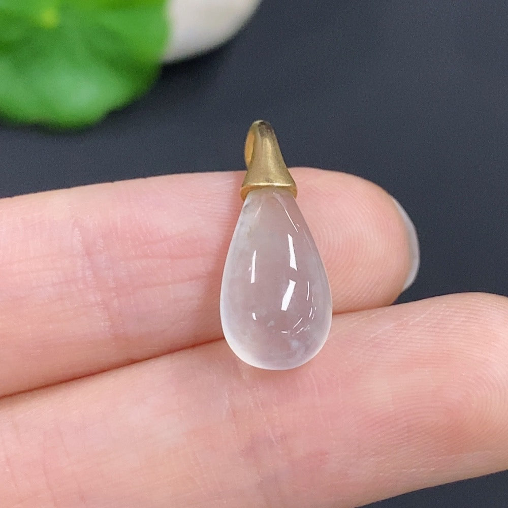 Jadeite Fu Gua Pendant Unmarked 18k Gold Total Weight Approx. 2g
