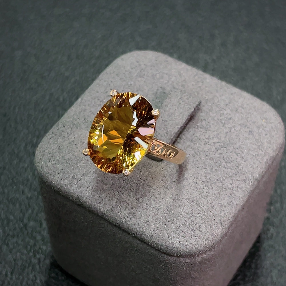 18K Crystal Ring + Chain (Pt950) Total Weight Approx. 10.95g Size 15 Sell as a Lot